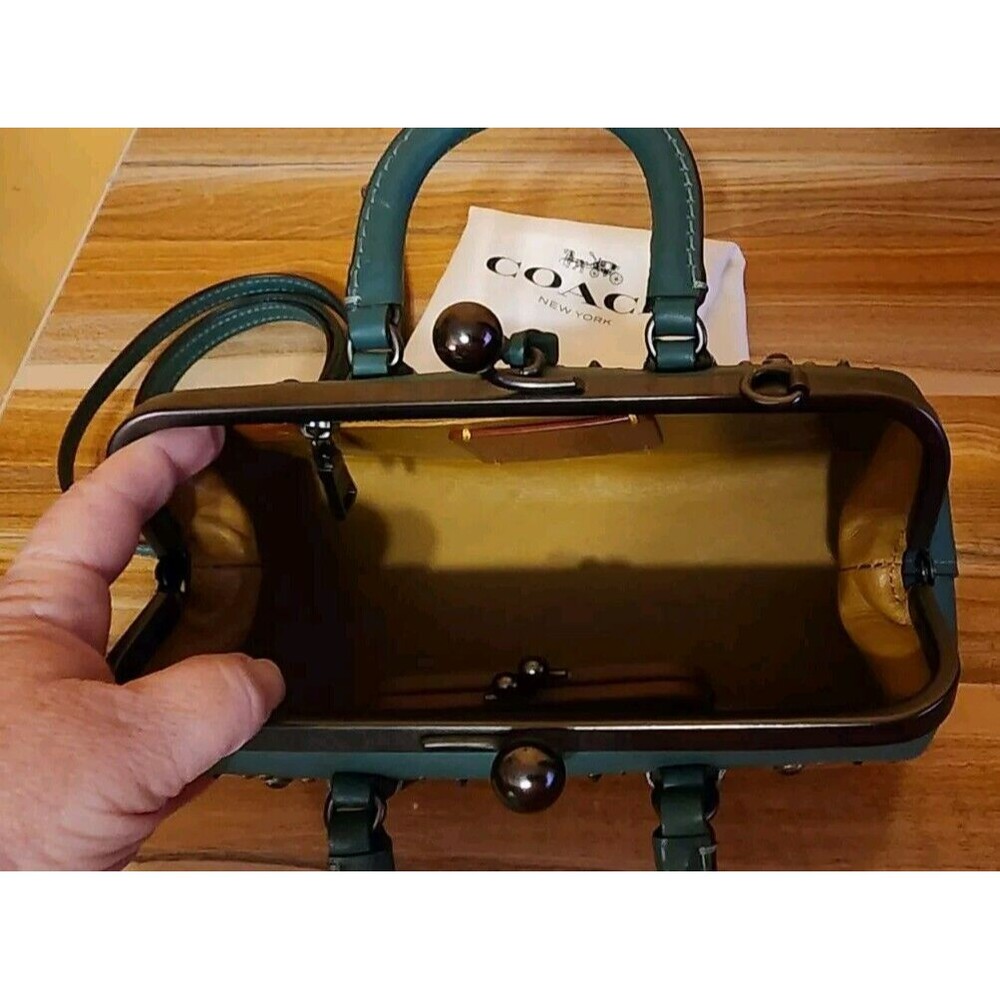 Coach 1941 Rivets Kisslock Satchel Green -limited Edition - Picture 7 of 10